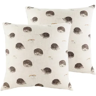 Evans Lichfield Oakwood Igels Wiederholung Twin Pack Feather Gefüllte Kissen, Multi, 43 x 43cm, 2