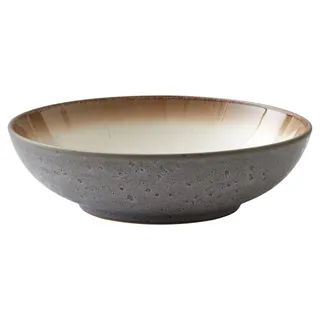 BITZ Pastaschüssel, Schüssel/Schale für Pasta und Salate, Durchm. 20 cm, Steingut, Grau/Creme