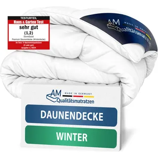 DormiGood | Premium Daunendecke | 155x220 cm | Winterdecke | 100% Daunen (1140g) | Bettdecke | 155x220 | Winterbett | Winter | Warm | Dick | Nomite | Downpass - Weiß
