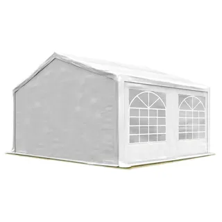 TOOLPORT Partyzelt 3x4 m Pavillon starke PVC 600 N Plane wasserdicht und schneller Aufbau - Weiß