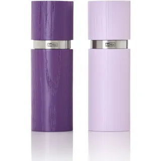 AdHoc Mühlen-Set TEXTURA Pfeffermühle Salzmühle 15 cm Esche dunkel- / helllila