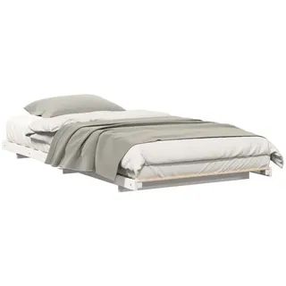 vidaXL Bodenbettgestell Weiß 90 x 200 cm Massivholz Kiefer - Weiß