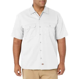 Dickies Herren Regular Fit Freizeit Hemd Shrt/S Work Shirt, Kurzarm, Weiß (White WH), Gr. XX-Large (Herstellergröße: XXL)