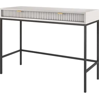 Furniture24 Schreibtisch Nova T104 Schminktisch mit 2 Schubladen Grau, 104x78x50 - Grau