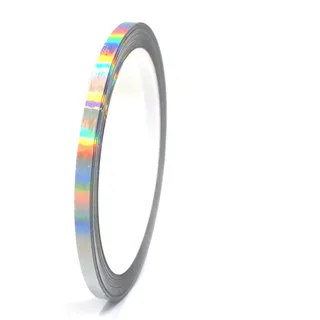 (0,79€/m) 10 Meter Hologramm Zierstreifen Basteln Möbel Auto Motorrad Modellbau Deko Dekorstreifen Klebestreifen selbstklebend DIY (Hologramm Silber, 5mm Breite)
