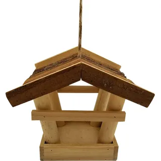Dehner Natura Premium Wildvogel Futterhaus Colorado, Futterstation für Wildvögel, Vogelhaus wetterfest/hängend, inkl. Aufhängeschnur, ca. 27 x 27 x 25 cm, aus FSC-zertifiziertem Kiefern-/Tannenholz