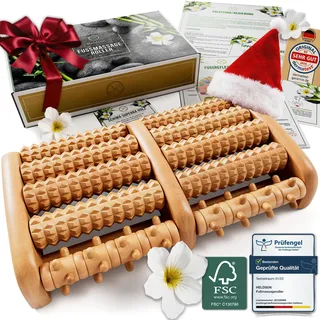 HELDSON HELDSON® Fußmassageroller Holz - FSC®100% - Fußmassagegerät - Massage Roller für Fußmassage - Foot Massager - Fussmassageroller - Fussmassagegerät - Massagegerät für Füße - Fersensporn