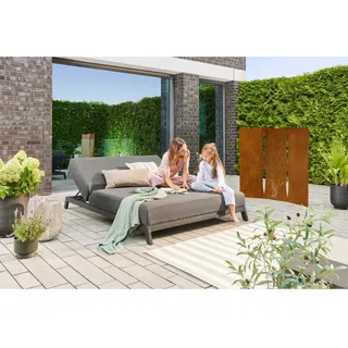 Home Deluxe VALENCIA Doppelliege 203 x 144 x 38 cm Schwarz/Anthrazit