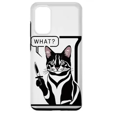 Hülle für Galaxy S20 Katze Messer Design Witzige Tier Katzen