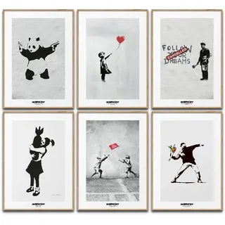 canvea Banksy Poster Set Kunst Wanddeko Moderne Bilder Schlafzimmer Deko Wohnzimmer Dekoration Homeoffice Kunstbilder Gemälde