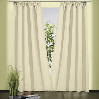 Vorhang WECKBRODT "Sento" Gr. 3, beige (natur), B:135cm H:230cm, Baumwolle, Polyester, Gardinen, Vorhang, Baumwolle, blickdicht, matte Struktur, unifarben, Gardine, Store