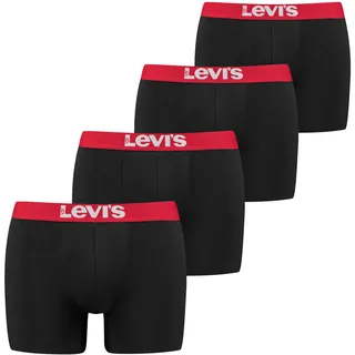 Levis Boxershorts Packung, 4er-Pack, mit breitem Logobund, schwarz, rot
