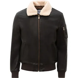 Bomberjacke RICANO "Lederjacke M-Bomber", Herren, Gr. L, braun, Obermaterial: 100% Lammnappaleder LANA. Futter: 100% Baumwolle CO., normal, Rundhals, Jacken Bomberjacke, Handgefertigt aus echtem Leder