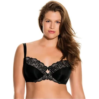 DORINA Damen ungefütterter BH mit Bügel, leicht dünn BH für große Größen, Celine D17456A, Schwarz, 70G