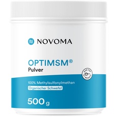 MSM Pulver 500g | 99,9% Rein OptiMSM® - Methylsulfonylmethan | Organischer Schwefel Ohne Zusätze | Mit Messlöffel | Vegan | Novoma (ex Nutrivita)