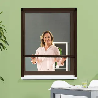 empasa Insektenschutz Fliegengitter Rollo Insektenschutzrollo Fenster SMART | in verschiedenen Größen und Farben, Farbe:braun, Größe:70 x 130 cm