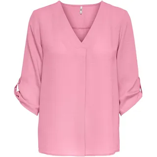 JDY Damen Lange Freizeit Hemd Bluse 3/4 Ärmel Tunika Longshirt Loose Oberteil Locker Leicht JDYDIVYA, Farben:Rosa, Größe:38