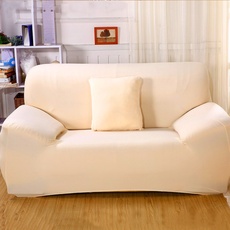 Bild von Sofa Überwürfe Sofabezug Stretch elastische Sofahusse Sofa Abdeckung in Verschiedene Größe und Farbe Herstellergröße 195-230cm (Hell apricot, 3 Sitzer für Sofalänge 170-220cm)