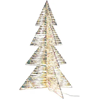 Weihnachtsbaum 3D aus Metall/PET, mit LED, warmweiß, 120cm, 1 Stk.