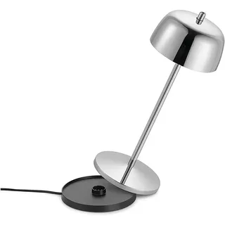 Theta Dimmbare LED Akku Tischlampe - Kabellose Aufladbar Tischleuche im Italienischem Design, 2700-4000K, 9-24 Std. Designed by Zafferano LVL (Silber)