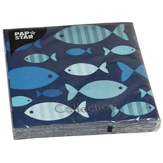 Papstar Servietten, Blue Fish",