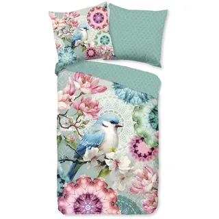 HIP Wendebettwäsche »Eldisa« 2 Stk. tlg. Mako-Satin, Baumwolle, Reißverschluss, Wendeoptik, Mandala, Vogel Grün