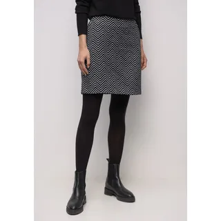 STREET ONE Damen, 3610183 Zick-Zack Jacquard Rock, schwarz, 38