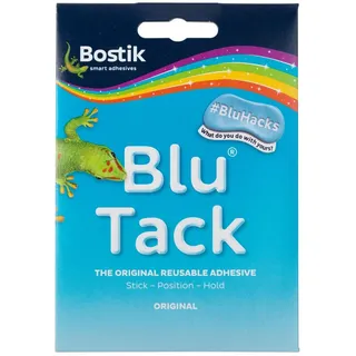 Bostik Blu Tack Hellblau – Dauerplastische Wiederverwendbare Klebemasse, Zuverlässige und Wiederablösbare Fixierung, 46g