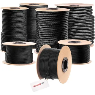 Seilwerk STANKE Polypropylenseil 2mm 10m Schwarz - Tomaten Schnur, Zeltleine, Campingleine - Wetterfeste Schnur für Drachen, UV-beständig - Outdoor Seil