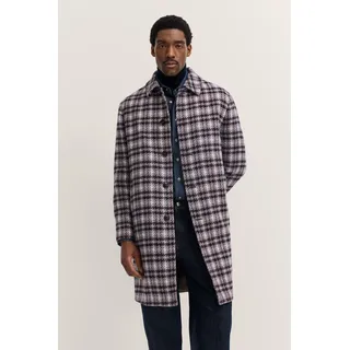 Langmantel BUGATTI "Wollmix", Herren, Gr. 54, grau (250, grau), 60% Wolle, 30% Polyester, 10% sonstige Fasern, kariert, normal, normaler Saum, Mäntel Langmantel, kariert mit Umlegekragen und Modern Fit