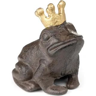 Moritz Deko Figur Frosch Garten Froschkönig Krone Märchen Schlüsselversteck für draußen Gußeisen Gartendeko Dekoration wetterfest