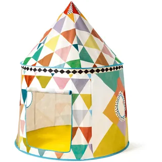 Djeco Zelt: Tinous Zelt | Geräumiges Tipi, einfache Montage mit Kunststoffrahmen, 2 Fenstern und 1 Tür, Aufbewahrungsbox, ideal als Geschenk