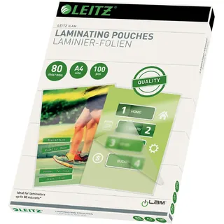 Leitz Laminierfolie, Laminiertasche A4 80 mic,25 Stück,