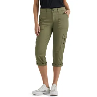 Lee Damen Petite Flex-to-go Cargo-Caprihose, mittelhoch, lockere Passform Hose