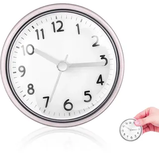 Luxshiny Duschuhr Wasserdicht Mit Saugnapf Badezimmeruhr Zum Aufhängen Wanduhr Für Dusche Badewanne Küche Und Feuchte Räume Dekorative Uhr