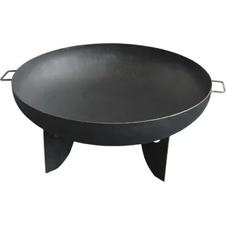 Feuerstelle Feuerschale massiv Ø80cm Stahl 2Griffe Terrassenfeuer Gartenfeuer
