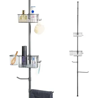 bremermann Badregal, grau , Metall , 34.5x290x14 cm , Badezimmer, Baden & Duschen, Duschregale & Duschablagen