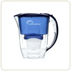 LITTLE BALANCE 8593 Filterkaraffe Ocean + 1 Filter, reduziert Mikroplastik, Chlor, Kalk und andere Verunreinigungen, 2,8 l, ultraschnelle Durchflussmenge, BPA-freier Kunststoff, blau