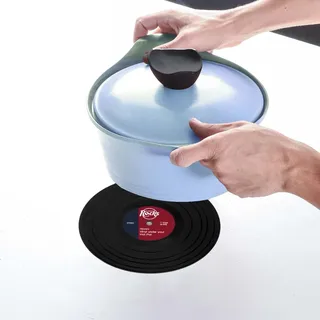 Winkee Rocks - Schallplatten Topfuntersetzer - Schwarz
