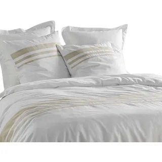 bricoline Margaux Gestreift Beige/Weiß 240 x 220 cm + 80 x 80 cm