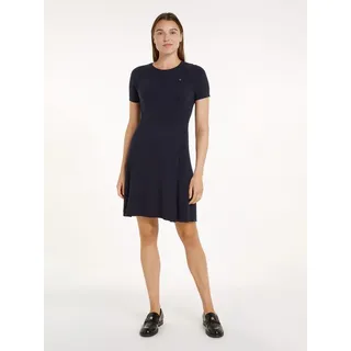 Tommy Hilfiger CO JERSEY STITCH F&F Dress Strickkleider Damen, Blau Desert Sky, XXL