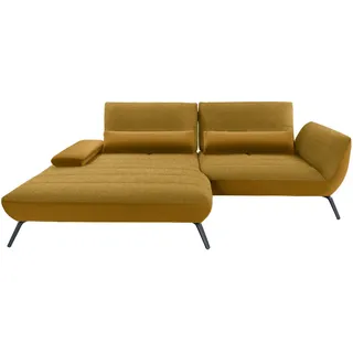 Carryhome Ecksofa , Currygelb , Metall , Füllung: Schaumstoff , Ottomane links, L-Form , 273x191 cm , Stoffauswahl, seitenverkehrt erhältlich, Rücken echt , Wohnzimmer, Sofas & Couches, Wohnlandschaften, Ecksofas