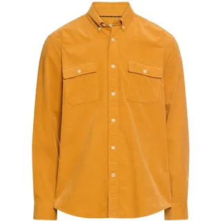 camel active Herren Langarmhemd mit aufgesetzten Taschen Gelb, Menswear-XL