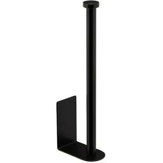 Relaxdays Ersatzrollenhalter , Schwarz , Metall , 4.5x26x8 cm , Badezimmer, WC Ausstattung, Toilettenpapierhalter