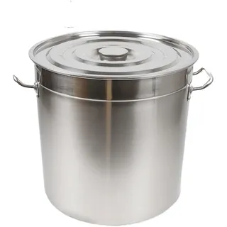 35L Großraum-Suppeneimer aus Edelstahl Lebensmittelbehälter mit Deckel Wasserkocher Camping Kochtopf Suppentopf