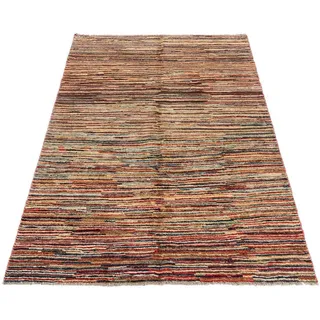 morgenland Wollteppich »Streifen Multicolore 168 x 116 cm«, rechteckig, 8 mm Höhe, Handgeknüpft, bunt