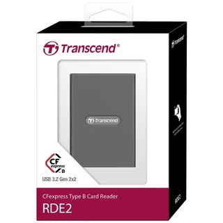 Transcend RDE2 USB 3.2 Gen 2x2 – 20Gbps High-Speed Speicherkartenleser, inklusive USB-C & USB-A Kabel, Schwarz – TS-RDE2