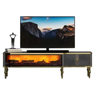 Wohnzimmerschrank TV Sideboard Dekokamin Elektrokamin Zeitlos Modern Desig