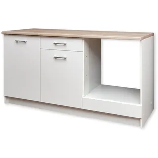 Stella Trading Küchenzeile 160 cm Weiß Sonoma Eiche