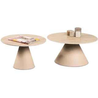 M2 Kollektion 2-Satztisch Stina, H=47cm D=60cm/H=34cm D=50cm
